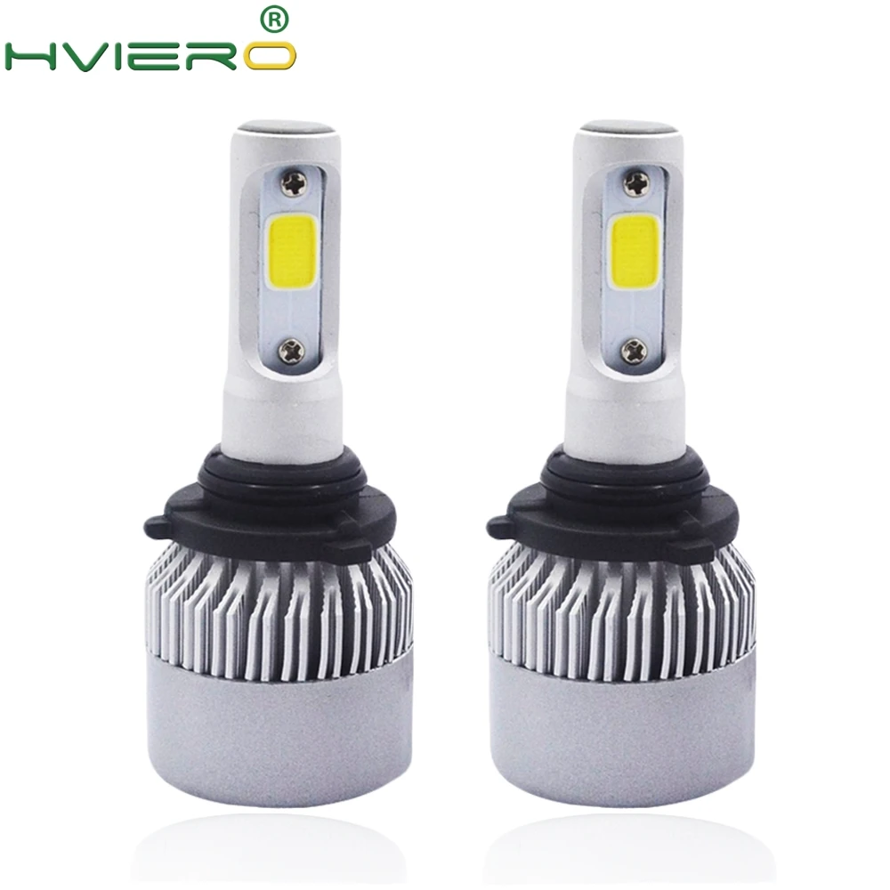 

2Pcs S2 9006 HB4 Cob Headlight WaterProof Auto Bright Bulb Single Beam 72W 8000LM 6500K Automobile Headlamp White DC 12V 24V