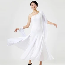 Standard Ballroom Dress Women White Waltz Tango Ballroom Costumes Lady’s Ballroom Competition Dancing Dress Adult