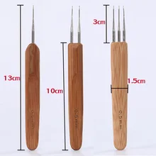 Leeven corchet крюк для чтения инструмент бамбуковый дредлок иглы для вязания крючком Мягкий сенсорный стальной двойной 0,55 мм косички волос