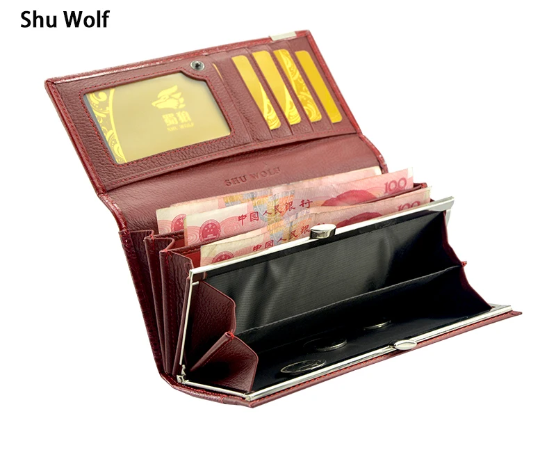 Black Friday Fashion Genuine Leather Women Clutch Wallet 3 Fold Crocodile Head Woman's Purse Carteras Cellphone Bag