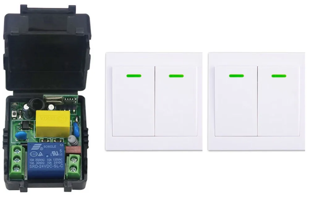 

New digital Remote Control Switch AC220V Receiver+2* Wall Transmitter Wireless Power Switch 315MHZ Radio Controlled Switch Relay