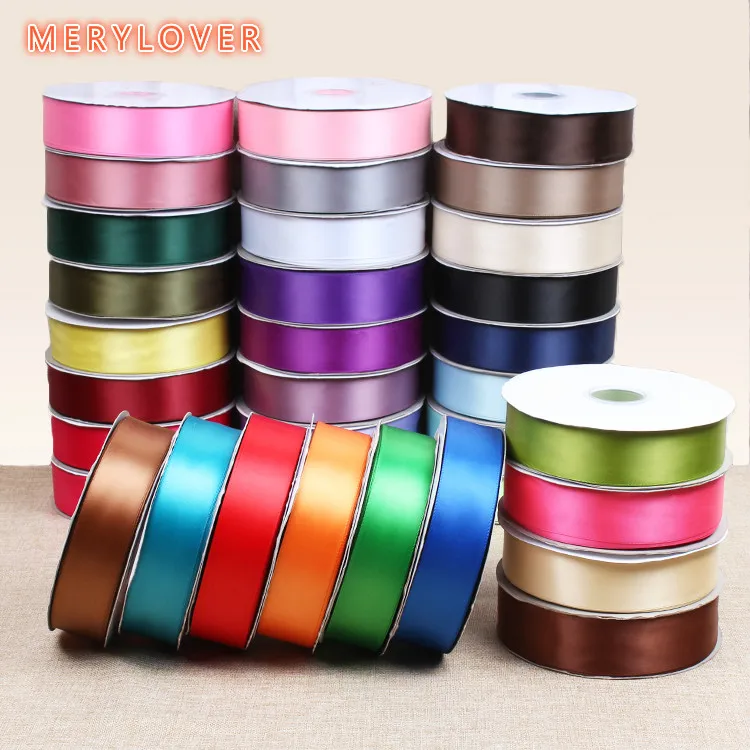 

New 91 Meters/Lot Pretty Silk Satin Ribbon Width 25mm Wedding Party Decoration Invitation Card Gift Wrapping Christmas Supplies