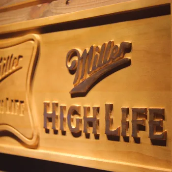 

Miller High Life Beer 3D Wooden Sign