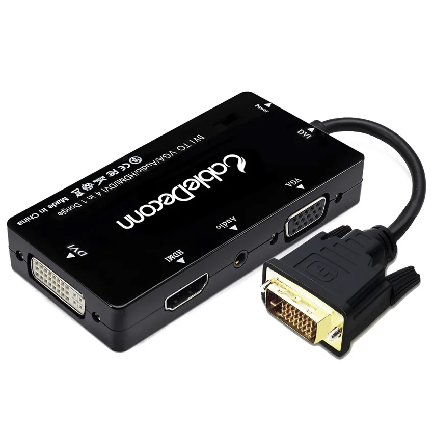 DVI папа к HDMI 4K VGA Аудио Женский конвертер кабель 4 в 1 многопортовый адаптер для HDTV
