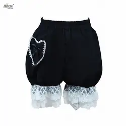 Ainclu Бесплатная доставка Cemavin женские милые карман шортики в Стиле Лолита/шаровары/брюки для девочек, черный кружево подростковые Панталоны