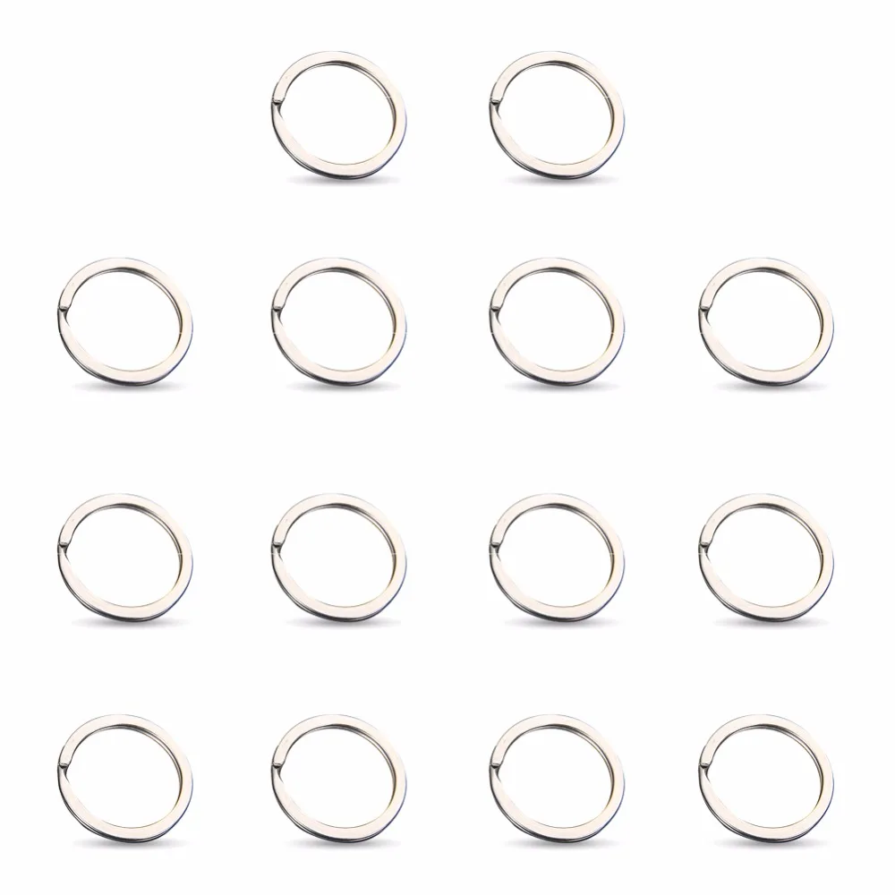 

Hot Sale 14 pcs/Set Stainless Steel Silver 25mm Keychain Split Key Ring Loop Hoop Key chain #277195