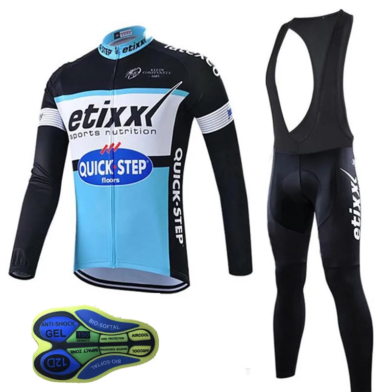 2019 خطوة سريعة الرجال برو فريق طويلة الأكمام الدراجات الفانيلة مجموعة روبا Ciclismo Uniformes MTB دراجة الملابس السراويل دعوى 16D هلام سادة
