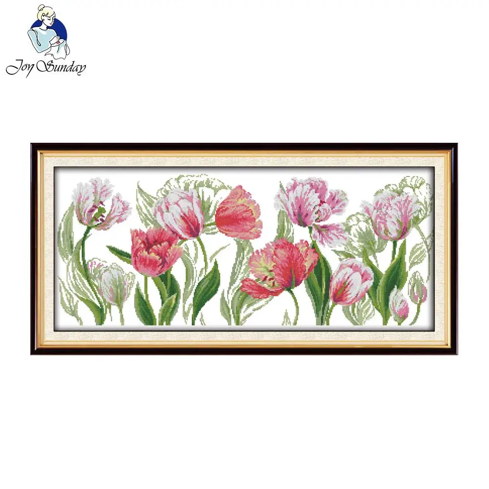 Joy Sunday Flowers Серия Холст DMC Счетный 11CT 14CT Китайский Набор для вышивки крестом печатная вышивка украшение дома отправка подарка