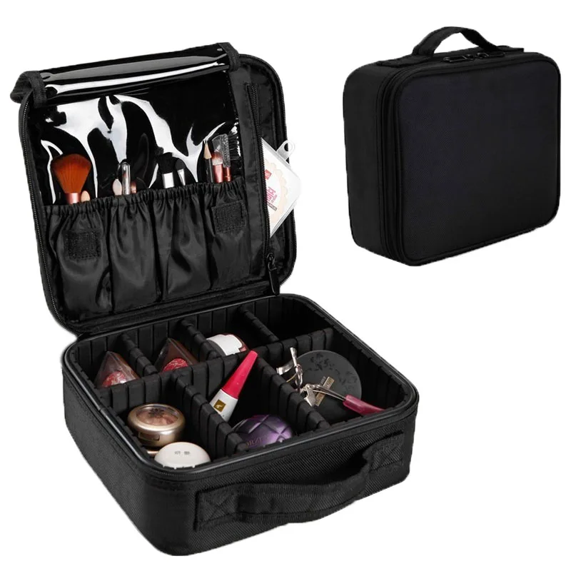 DLYLDQH Oxford Waterproof Makeup Storage Box Travel Cosmetics Organizer