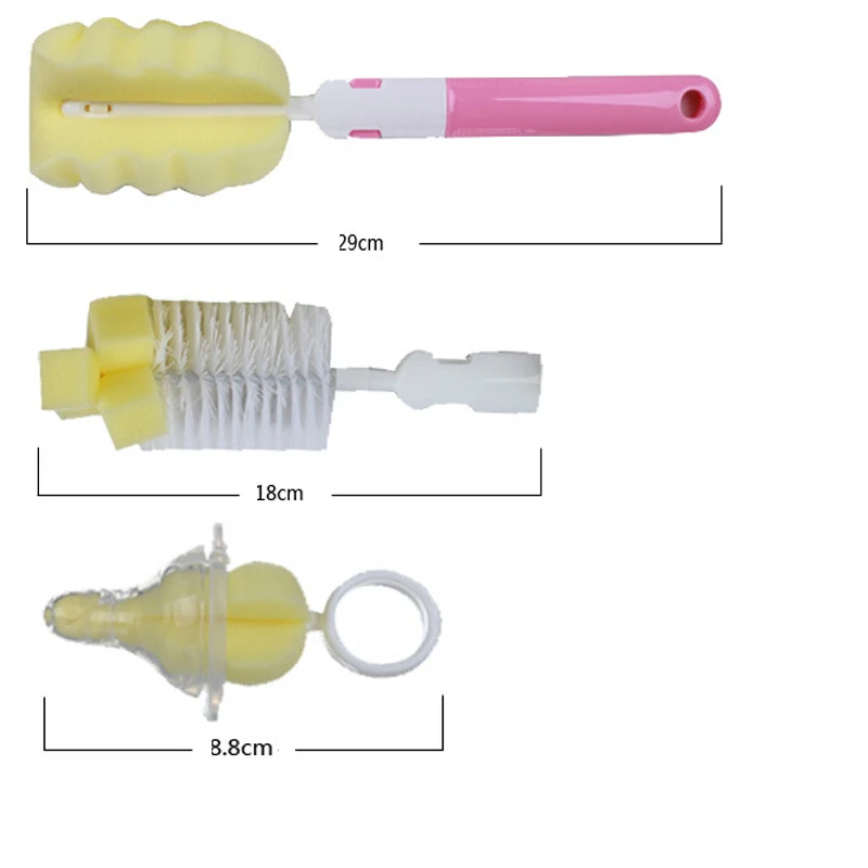5 шт./компл. детское молоко щетка для бутылочки для кормления ниппель щетки для соски Handly Портативный нейлона и губка патрубок для пылесоса
