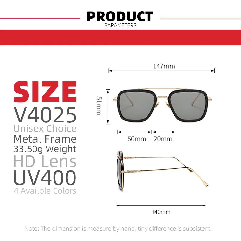 VIVIBEE レトロスクエア男性エディスサングラスヴィンテージシルバー