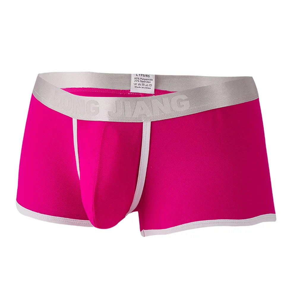 Мужские мягкие трусы, шорты, сексуальное нижнее белье, calzoncillos hombre, боксеры marca cueca masculina - Цвет: Pink