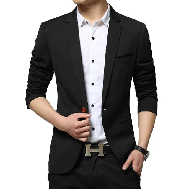 Blazer Jacket Men 2016 Brand Single Button Mens Slim Fit Blazer Suit ...