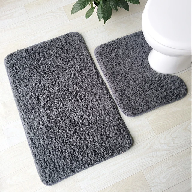 2pcs Bathroom Mats Set Anti Slip Bath Rug Kit Toilet Pattern Non 2pcs Bathroom Mats Set Anti Slip Bath Rug Kit Toilet Pattern Non Home