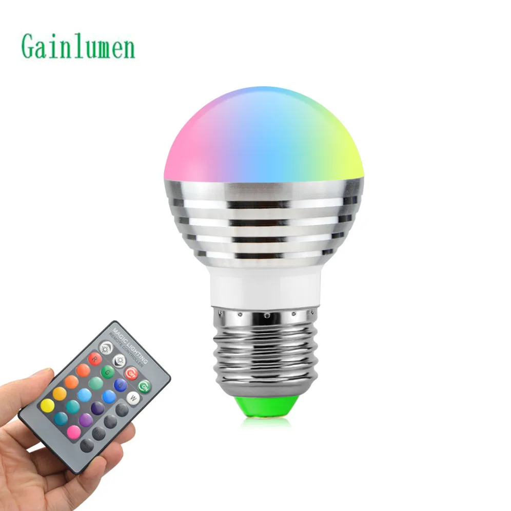 Lowest price 5W LED E27 E14 GU10 RGB Bulb 16Color Spotlight with IR Remote Controller Lamp for Home Party Decoration | Освещение