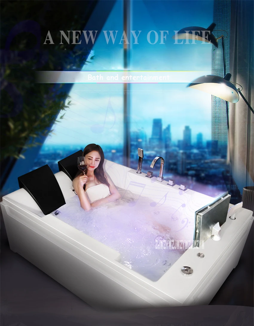 SR5D026 Двойная ванна Бытовая термостатическая нагревательная серфинговая массажная ванна умная акриловая ванна+ Водонепроницаемая wifi tv 110 В/220 В