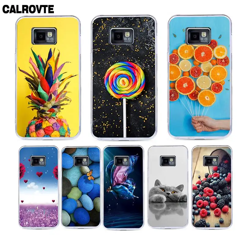 Прозрачный силиконовый чехол с красочным принтом для Samsung Galaxy S2 i9100 задняя крышка
