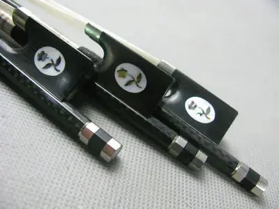 

Best 3pcs plaid Carbon fiber violin bow 4/4 cooper amounted