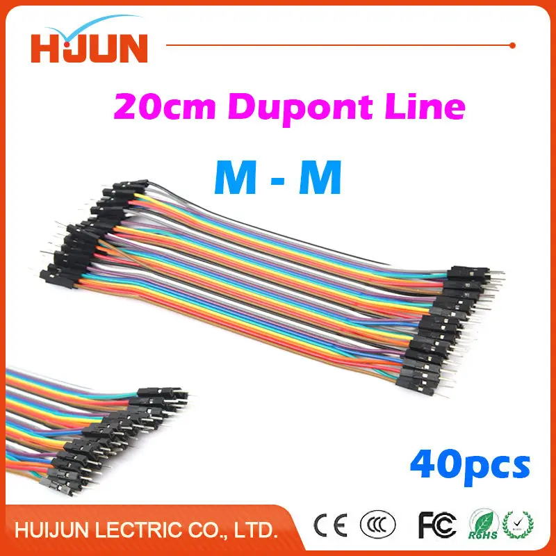 

40pcs/lot Dupont Cable Jumper Wire Dupont Line Male to Male Length 20cm for Arduino