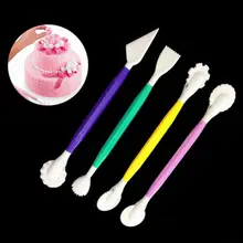 LINSBAYWU 4 шт./компл. помадка торт ручка украшение набор 8 узоров Цветок Sugarcraft Инструменты для моделирования гравировка резка ручки Инструмент