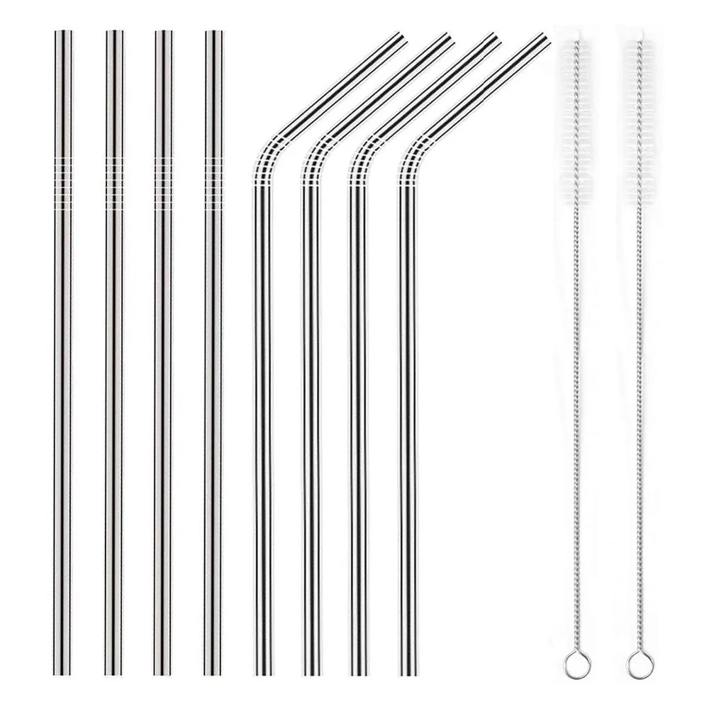 Stainless Steel Reusable Drinking Straws Metal with Brushes Environment-Friendly Straw | Дом и сад