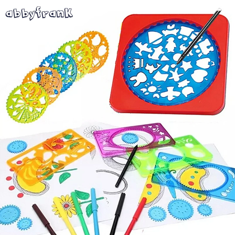 Abbyfrank DIY Drawing Board Spirograph Stencils For Painting Magic Ruler Sketchers Drawing 