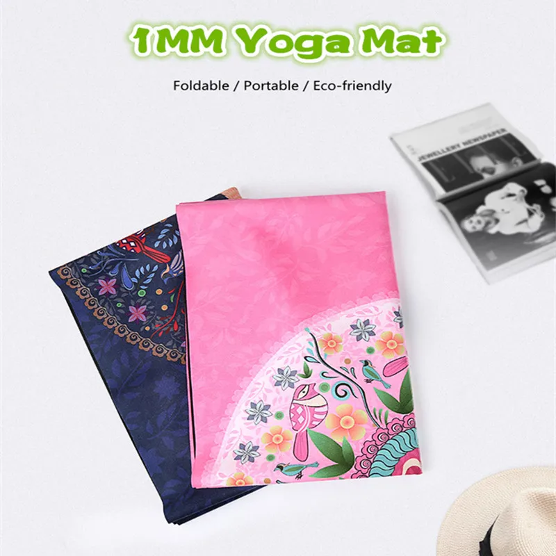 Yoga Mat Ultra thin Machine Washable Portable Foldable High Temperature
