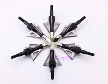 

Free shipping 6PCS Ultra Sharp 3-blades Fixed Stainless Blade Hunting Arrow Head Broadheads Archery 6PCS