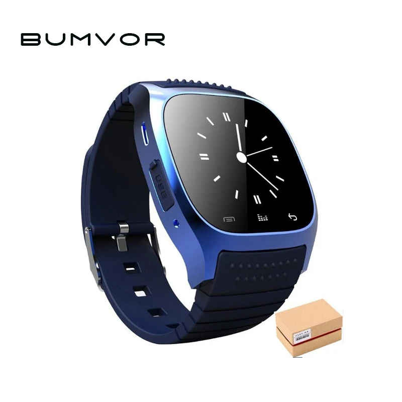 Водонепроницаемый Smartwatch M26 Bluetooth Smart часы с светодиодный Alitmeter музыкальный плеер шагомер для Android