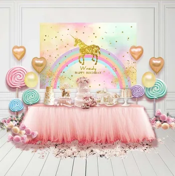 

Customized vinyl Photography Backdrops Children Birthday Party Backdrops for Photography Studio Unicorn Background