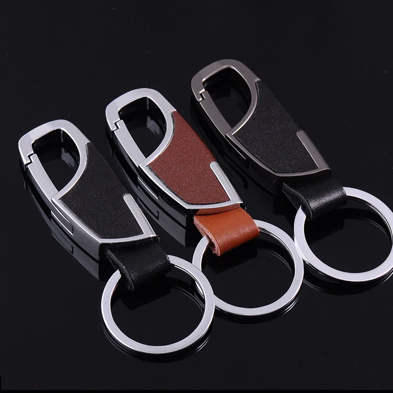 

High Quality Leather Key Ring Men's Business Metal Keychains Keyholder Waist Hanging Car Accessories Best Gift For Men N2735