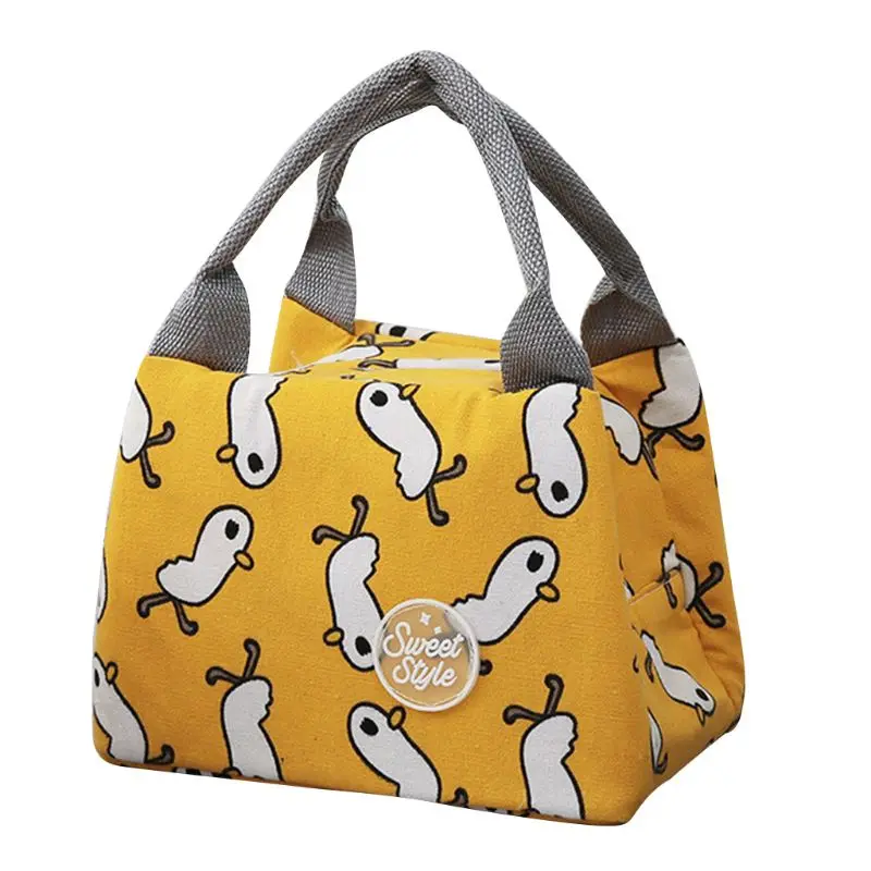 

2019 Cartoon Cotton Blend Thermal Insulated Lunch Box Cartoon Bag Tote Bento Pouch Lunch Container for Women Men