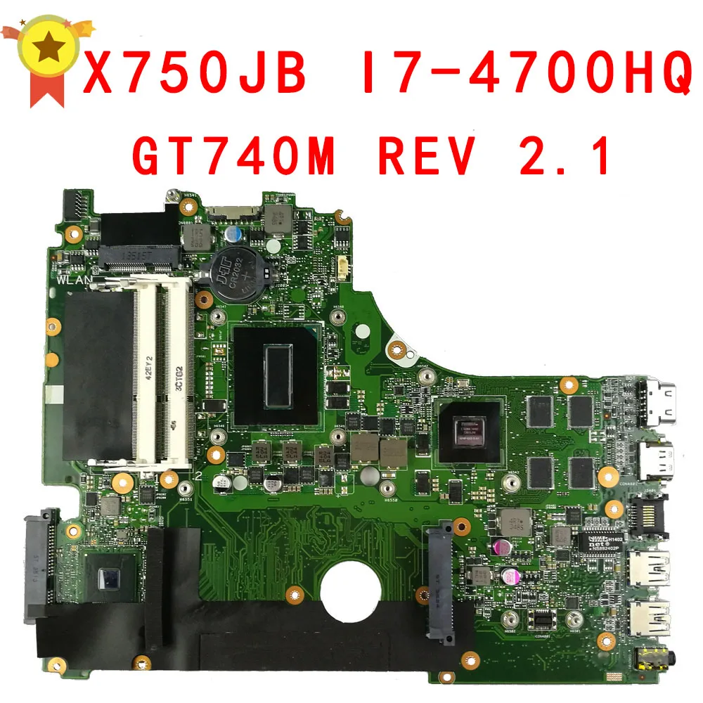 

For ASUS A750J K750J K750JB X750JB X750JN laptop Motherboard Mainboard test 100% OK i7-4500 GT740M/2GB free Heatsink+4GB RAM