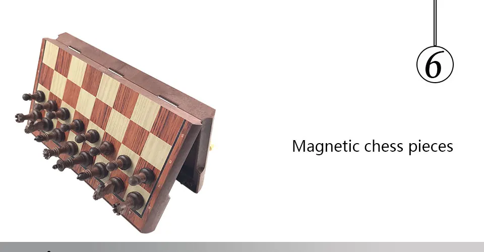 Easytoday Standard Chess Set Plastic Chess Board Magnetic Chess Pieces Table Entertainment Games Gift (6)