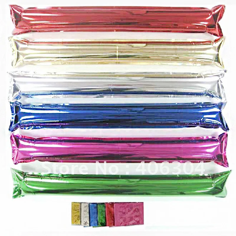 

KTLPARTY 100pair/200pcs Russia football football fans Aluminum film Balloon inflatable stick with straw suitable for party