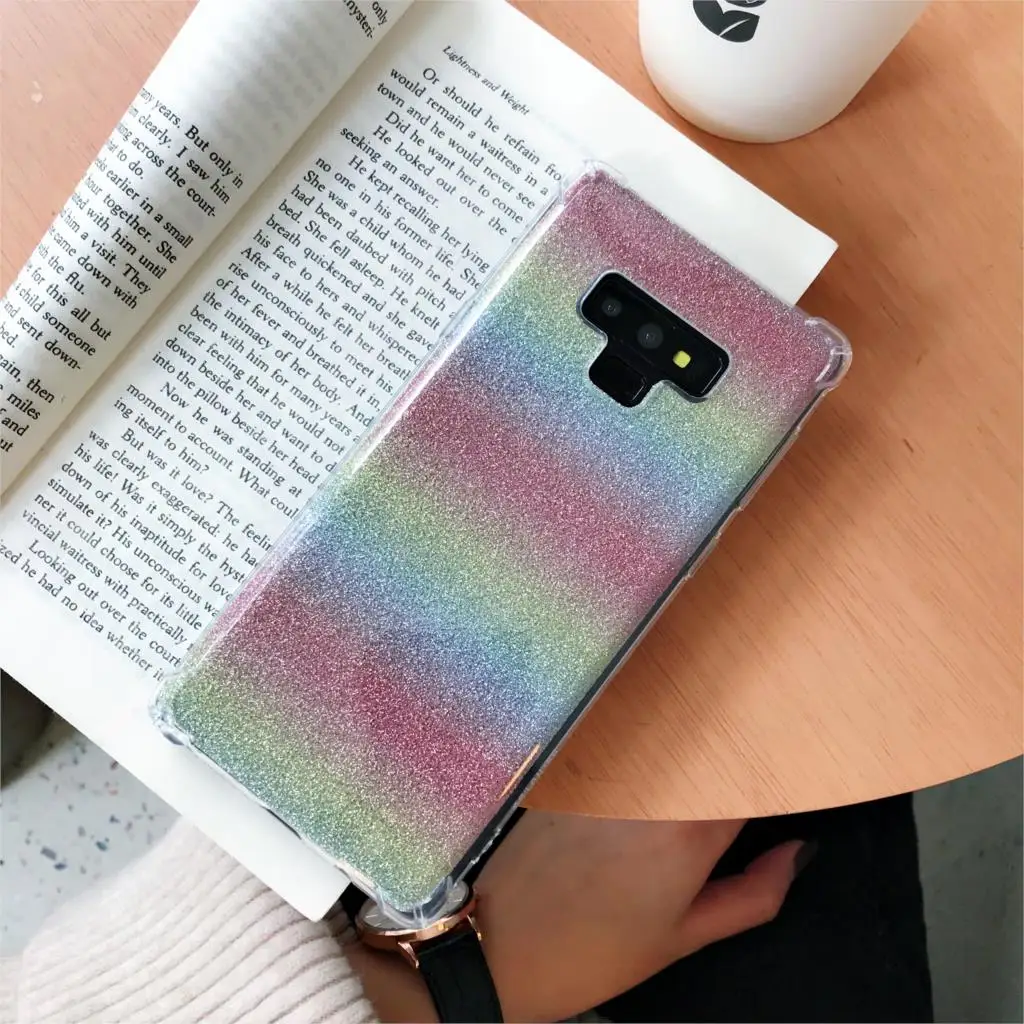 Armor Gradient Aurora Laser Silicone TPU Case For Samsung Note 9 S10E S10 S9 Cover Soft A3 A5 A7 2017 J3 J5 J7 2016 |