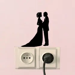 Свадебные Жених и невеста Мода деко виниловые наклейки на выключатель 5WS1327