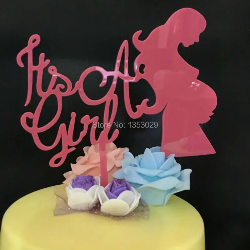 Free Shipping It S A Girl Pink Color Acrylic Cake Topper First Free Shipping It S A Girl Pink Color Acrylic Cake Topper First