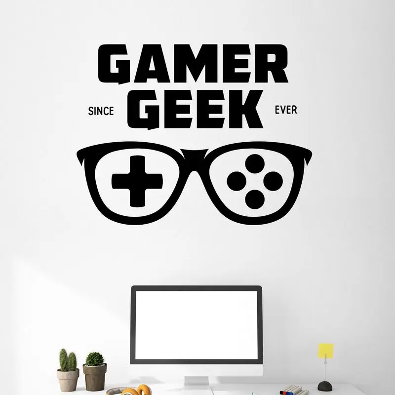 Game Handle Glasses Sticker Gamer Decal Gaming Posters Gamer Vinyl Wall Decals Parede Decor Mural Video Game Sticker
