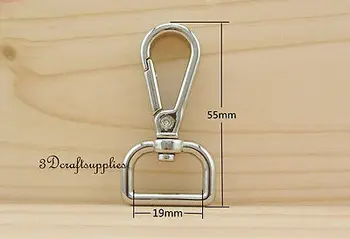 

Lobster Clasps Clips Claw purse hooks straps snap hook nickel 19 mm 8pcs AT64