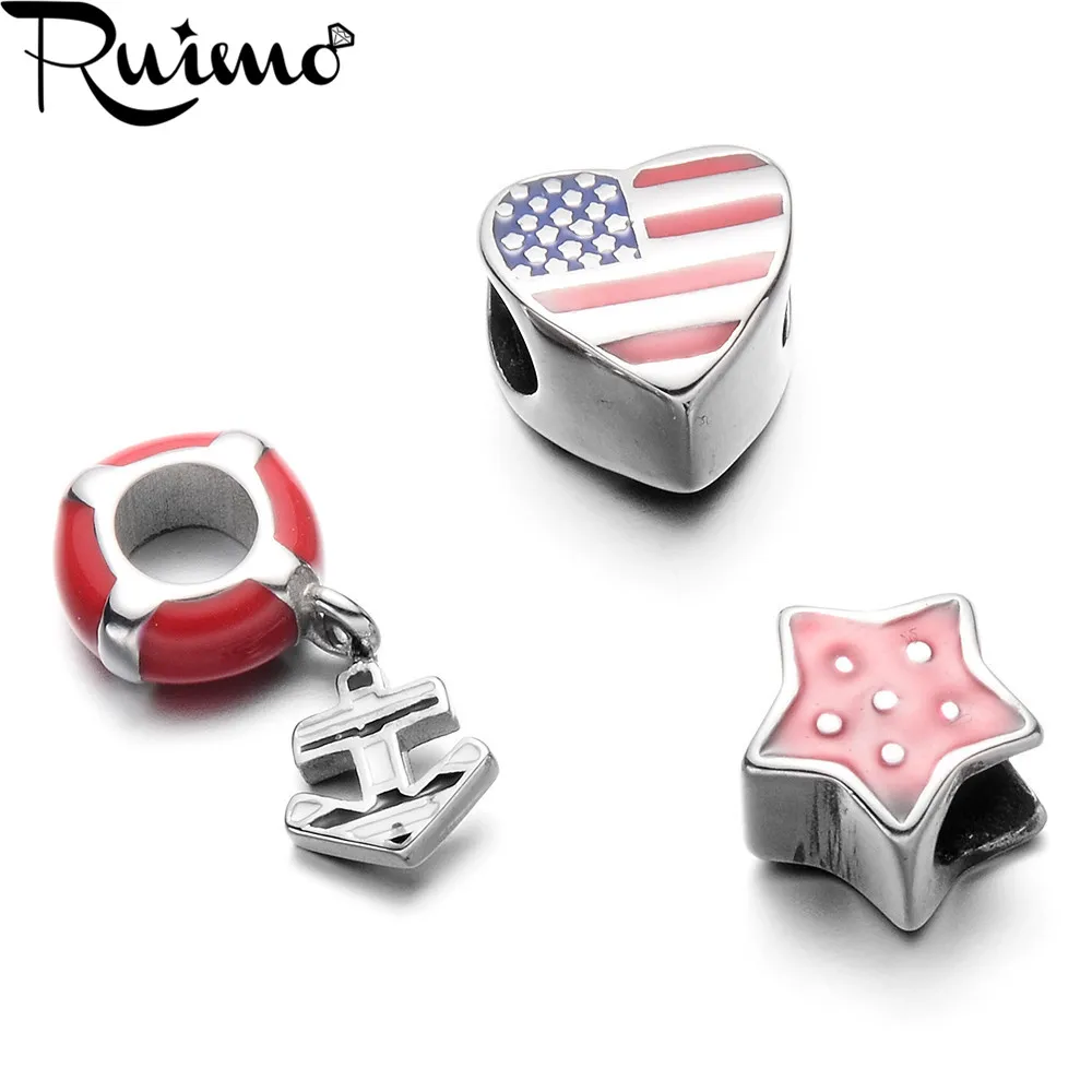 Эмалированный браслет RUIMO из нержавеющей стали 316l с большим отверстием в виде