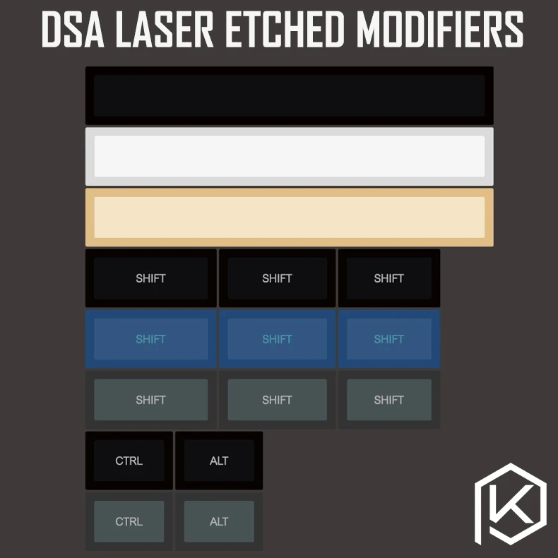 

dsa pbt top Printed legends yellow blue white black dolch Keycaps Laser Etched modifiers 1.75 shift 7u spacebar ctrl alt iso