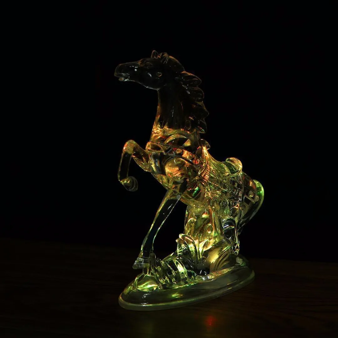 IKVVT 7 Color Changing Animal Acrylic Horse LED Night Light Lamp Xmas Bedroom Decor
