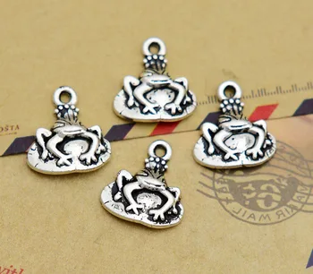 

50pcs--The frog charms, Antique silver plated frog charms,frog pendant,DIY supplies, jewelry making