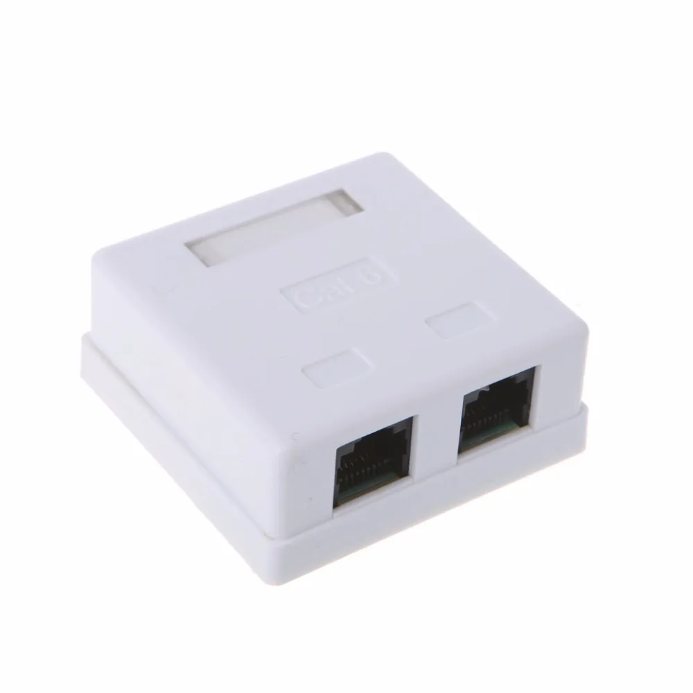 RJ45 распределительная коробка CAT6 Cat6e 8P8C сетевой разъем 2 портовый гнездо