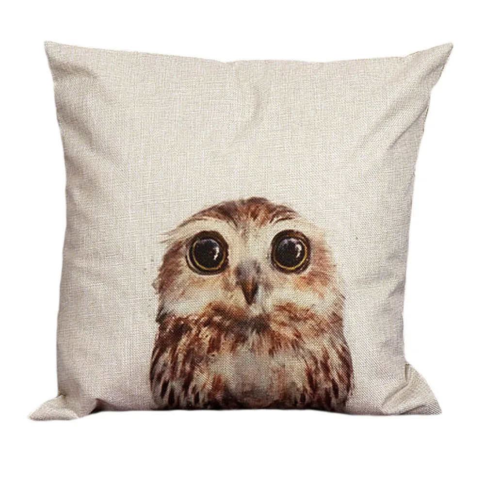 

Gajjar Vintage Owl Cotton Linen Waist Throw Home Decor geometric for neck 45x45cm Dropshipping