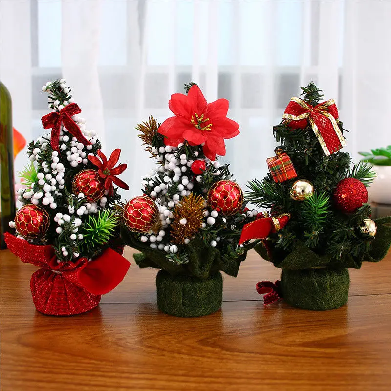 Mini 20cm Christmas Tree Decor Table Desk Decor Small Party Xmas Ornaments Gift