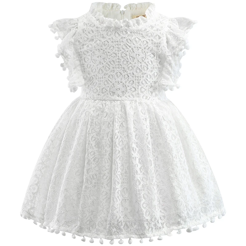 

Solid Lace Girls Dress Summer Costume Brand Girls Clothes Lace And Ball Design Baby Little Girls Dress Party Princess Tutu Dress
