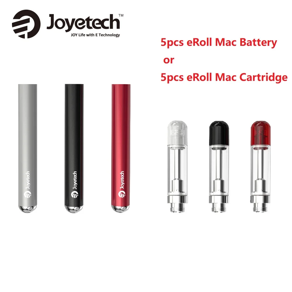 

Original 5pcs Joyetech eRoll Mac Battery 180mAh Max Output 11W Pen Style E-cig Mod Vs eRoll MAC Cartridge 0.55ml Capacity Pod