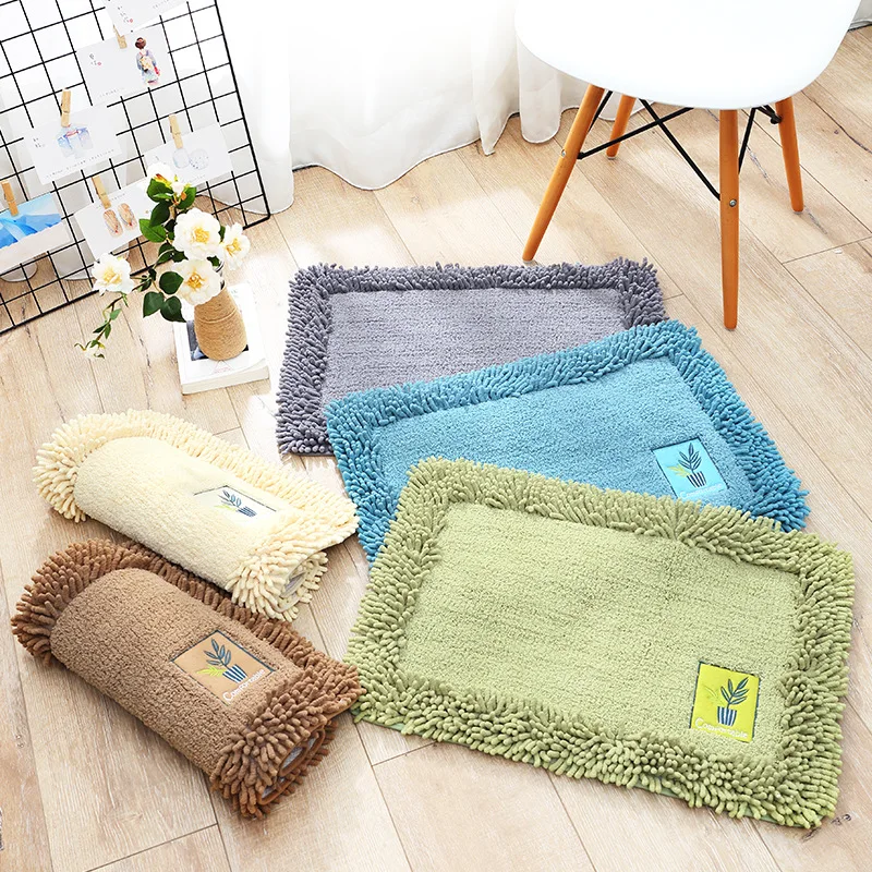 

Simplified solid cotton Xunier foot cushion door cushion Home bedroom kitchen door suction bathroom anti-slip mat.